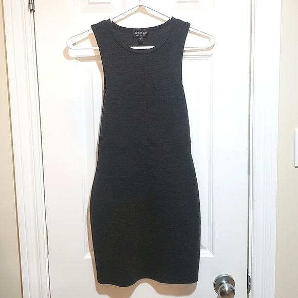 TOPSHOP Gray Sleeveless Bodycon Dress Size 2 - Picture 1 of 6